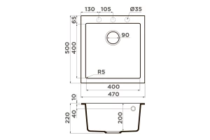 Второе фото. Мойка врезная OMOIKIRI Bosen 47