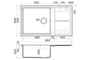 Второе фото. Мойка врезная Sumi