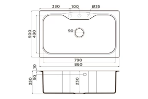 Второе фото. Мойка врезная OMOIKIRI Maru 86