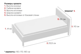 Кровать с подъёмным механизмом Сантана