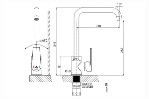 Второе фото. Смеситель для кухни 35-08 Frigat