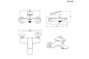 Второе фото. Смеситель для ванны и душа BOND Cube