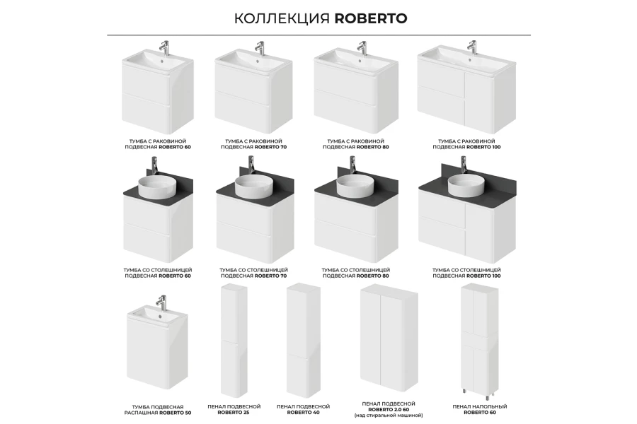 Тумба под раковину подвесная Roberto (изображение №8)