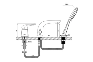 Второе фото. Смеситель на борт ванны Otto