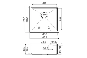 Второе фото. Мойка врезная OMOIKIRI Kasen 49