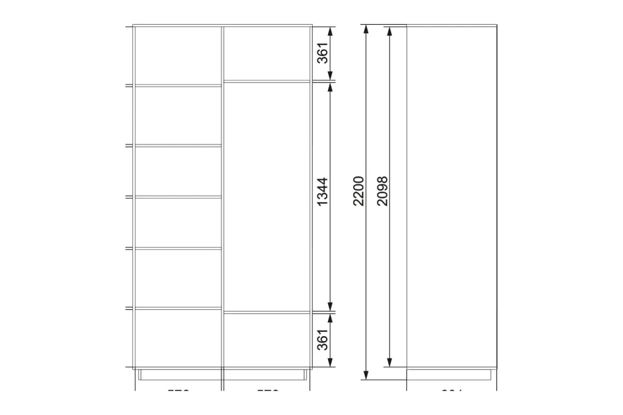 Корпус шкафа-купе Slide  120х220 (изображение №5)