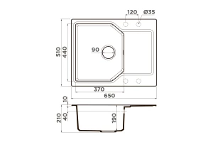 Второе фото. Мойка врезная с крылом OMOIKIRI Yonaka 65