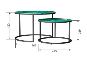 Второе фото. Набор журнальных столов лофт Duae