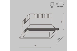 Второе фото. Светильник встраиваемый MAYTONI Downlight Okno