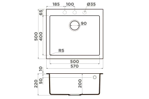 Второе фото. Мойка врезная OMOIKIRI Bosen