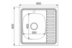 Второе фото. Мойка накладная с крылом MIXLINE 528019