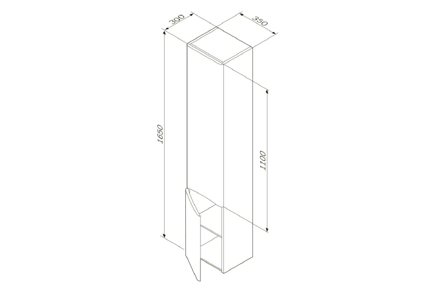 Шкаф-колонна AM.PM Like подвесной правый (изображение №10)