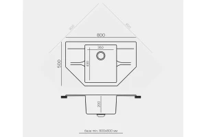 Второе фото. Мойка врезная с крылом Riff-800