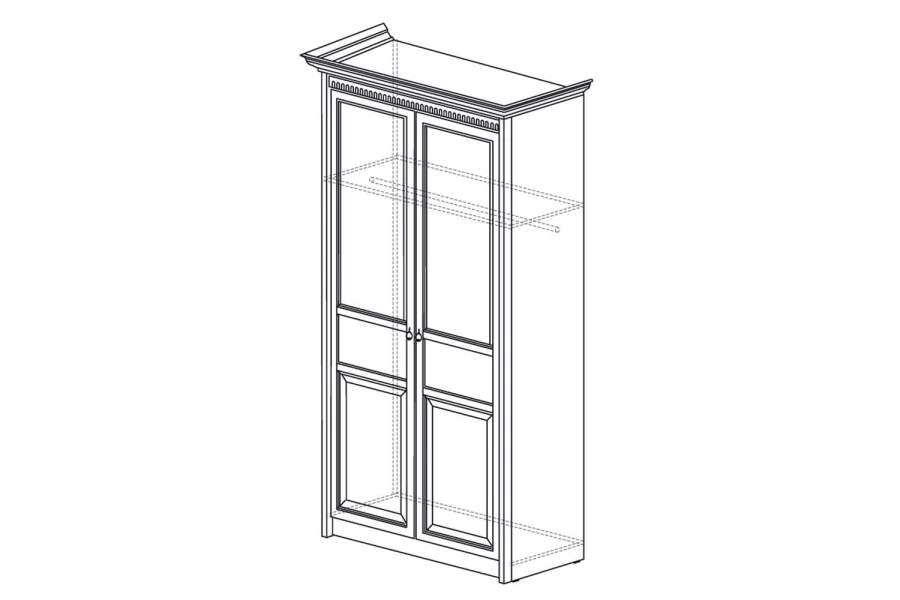 Шкаф для одежды 2-дверный  Лючия (изображение №4)