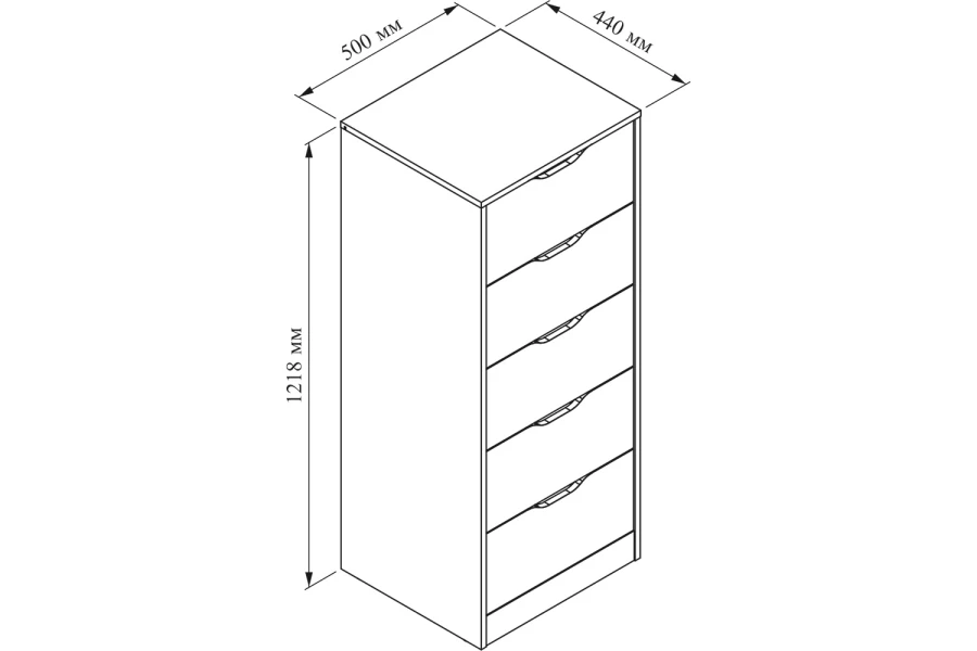 Комод 5 ящиков Сапфир (изображение №4)