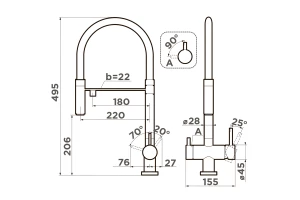 Второе фото. Смеситель OMOIKIRI Kanto-BN-WH