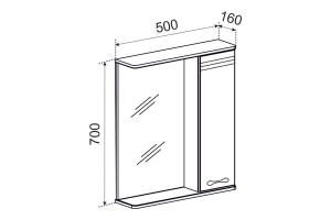 Второе фото. Зеркальный шкаф Рио