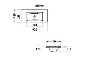 Второе фото. Раковина встраиваемая сверху BOND Cube
