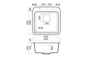 Второе фото. Мойка врезная OMOIKIRI Tasogare 51
