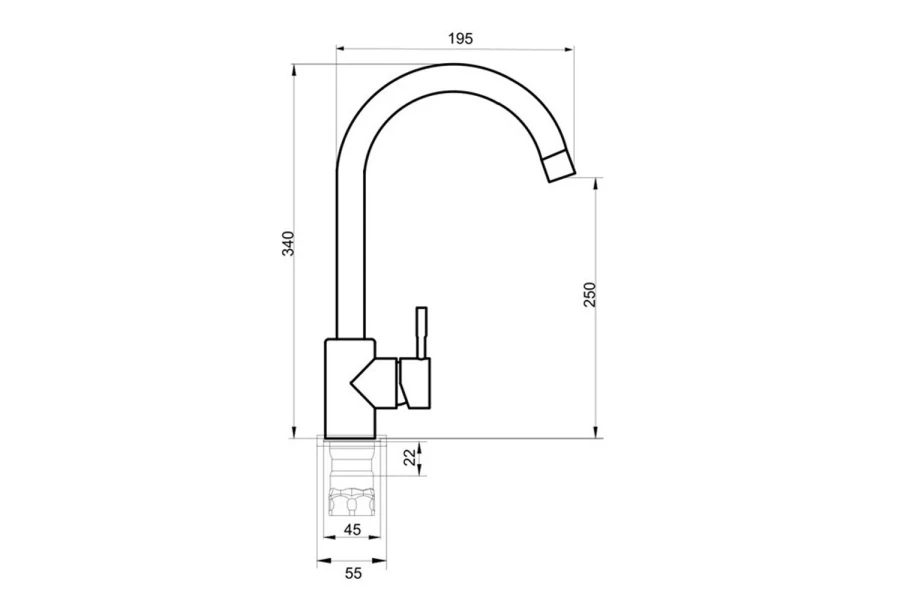 Смеситель для кухни РМС SUS124-017FL (изображение №2)