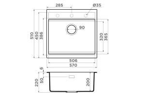 Второе фото. Мойка врезная OMOIKIRI Kitagawa 57
