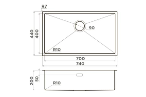 Второе фото. Мойка врезная OMOIKIRI Taki