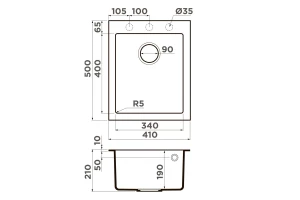 Второе фото. Мойка врезная OMOIKIRI Bosen 41A