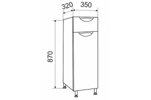 Второе фото. Шкаф-полупенал Милли 35