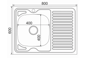 Второе фото. Мойка накладная с крылом MIXLINE 528016