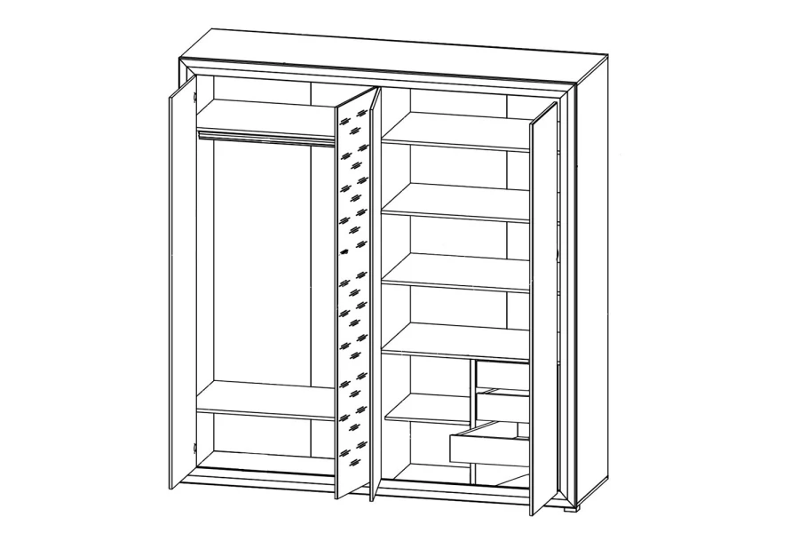 Шкаф 4-дверный Malta (изображение №2)