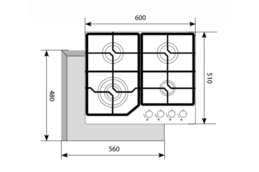 Газовая панель LEX GVG 640-1 IV (изображение №8)