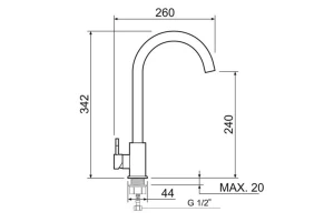 Второе фото. Смеситель для кухни SUS124-017F