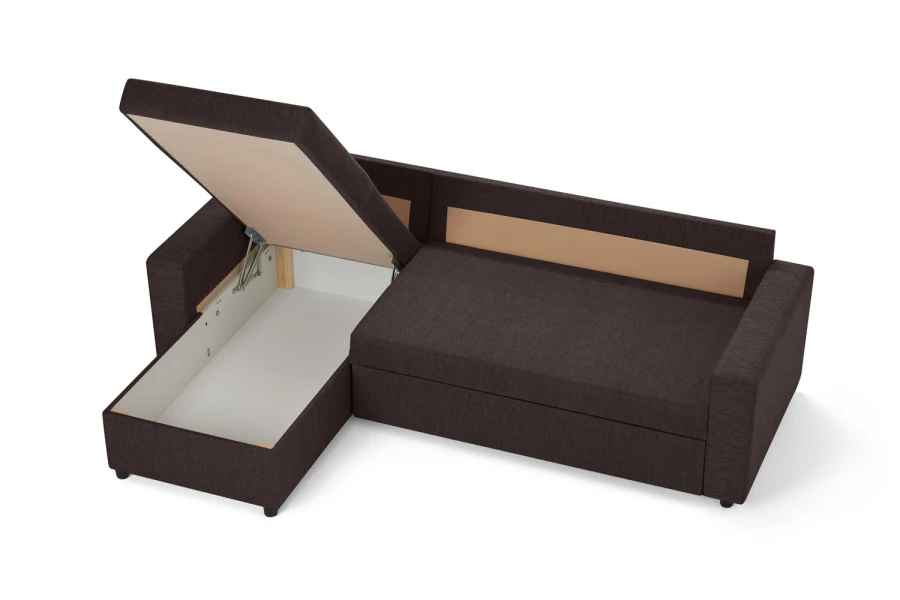 Угловой диван-кровать - аналог IKEA VILASUND, 235х90х155 см, коричневый (изображение №12)