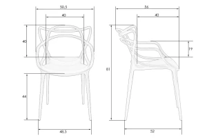 Второе фото. Стул обеденный с подлокотниками DOBRIN Masters