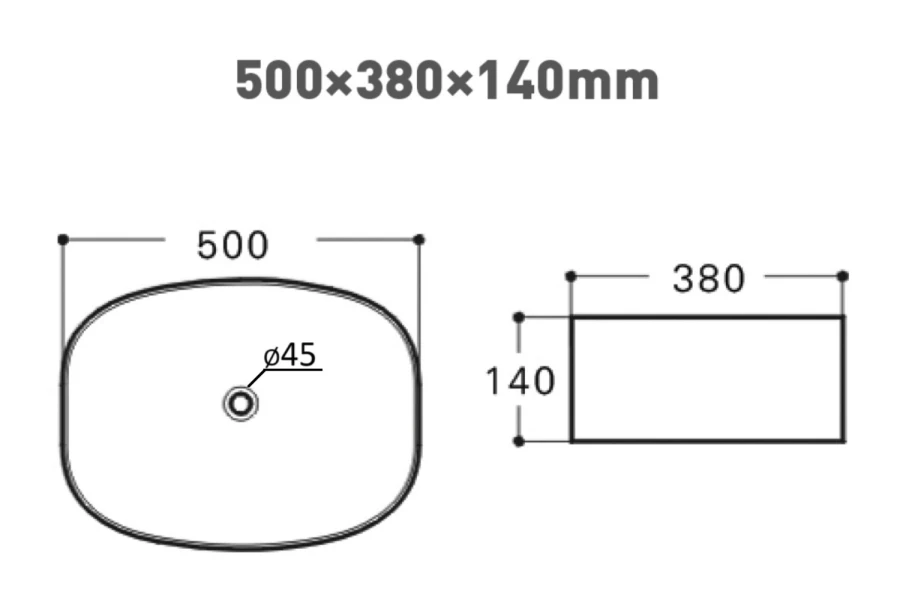 Раковина накладная ORANGE B08-500W (изображение №5)