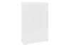 Шкаф комбинированный 3-дверный Абрис белый/белый глянец