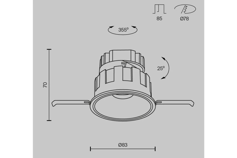 Светильник встраиваемый MAYTONI Downlight Wise (изображение №14)