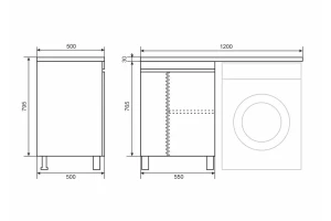 Второе фото. Тумба напольная под стиральную машину Magenta