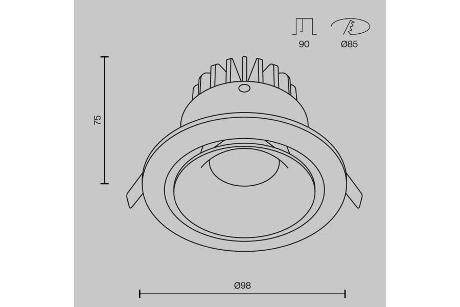 Светильник встраиваемый MAYTONI Downlight Yin (изображение №9)