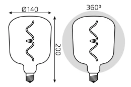 Лампа светодиодная Gauss Filament Black-clear flexible