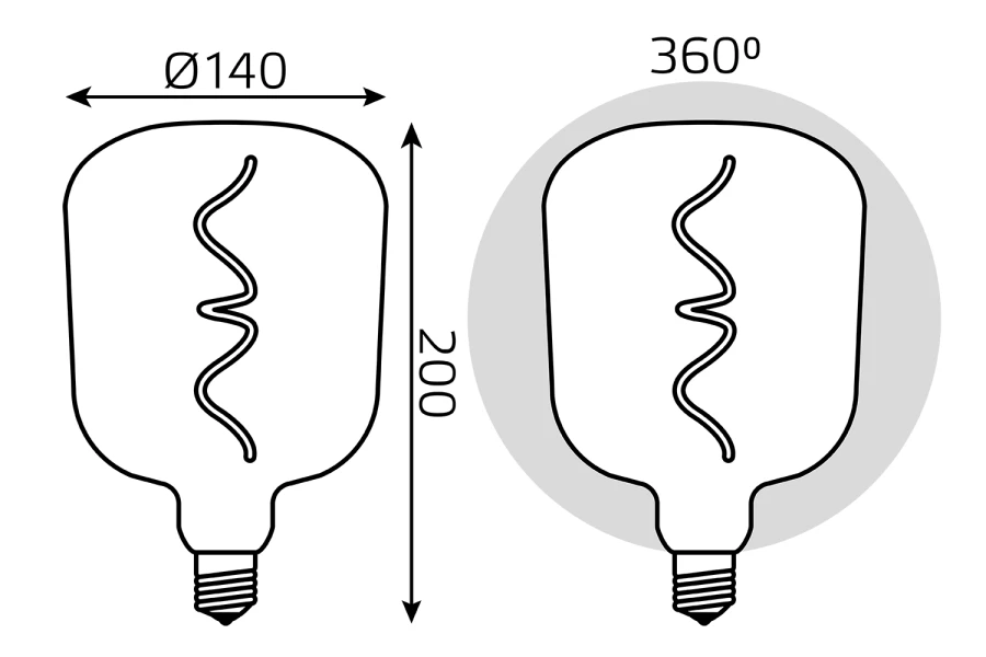 Лампа светодиодная Gauss Filament Black-clear flexible 5W (изображение №3)