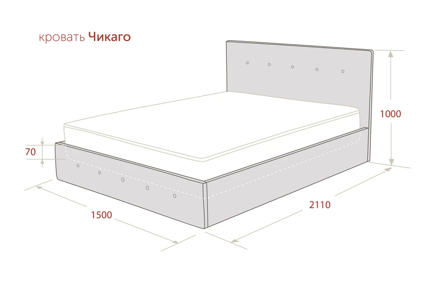 Кровать с подъёмным механизмом Чикаго (изображение №18)