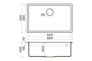Второе фото. Мойка врезная OMOIKIRI Tedori