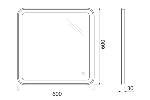 Второе фото. Зеркало с подсветкой SPC-MAR-600-600-LED-TCH