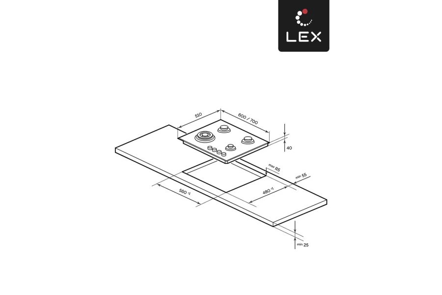 Газовая варочная панель LEX GVG 643A BBL (изображение №6)