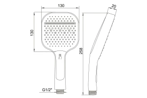 Второе фото. Душевая лейка 3-х позиционная Petra