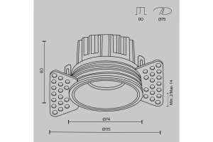 Второе фото. Светильник встраиваемый Downlight Round