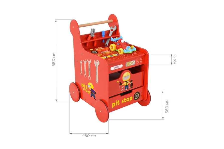 Игровая тележка-каталка кухня Pit Stop с набором инструментов (изображение №4)