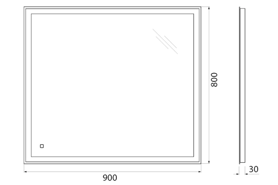 Зеркало с подсветкой SPC-GRT-900-800-LED-TCH (изображение №6)