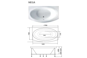 Ванна Nega 170x95 см